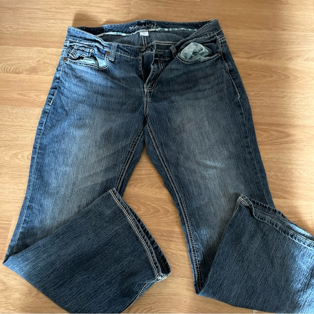 Maurices Blue Boot Cut Jeans with Natural Fading